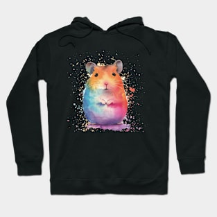 Hamster Pop Art Water Colors for Animal Lovers Hoodie